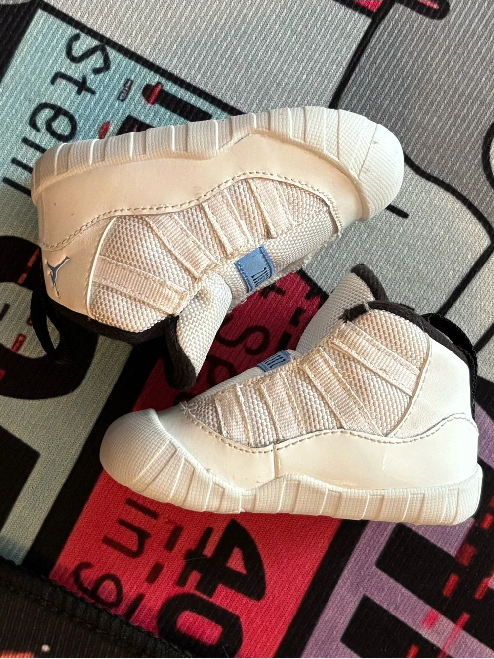 Jordan 11 retro Columbia White and Light Blue High-Top Sneaker